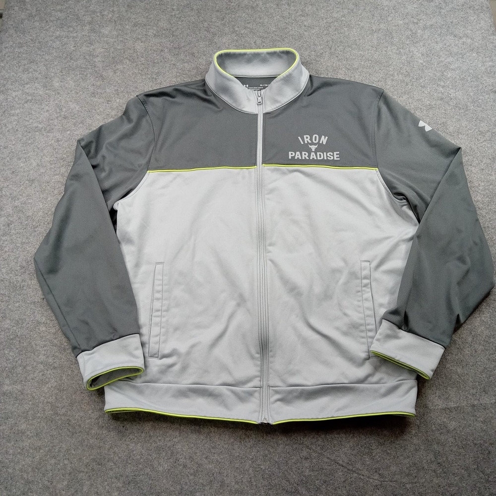 Under Armour Jacket Mens‎ XL Project Rock Iron Paradise Full Zip Track Athletic